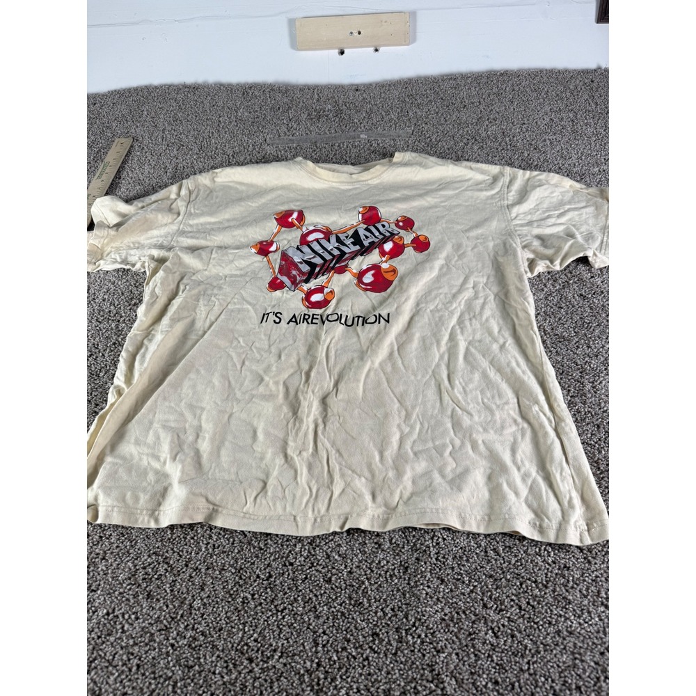 Nike Air It's Airevolution Graphic T-Shirt Mens Cream Short Sleeve Tee XL